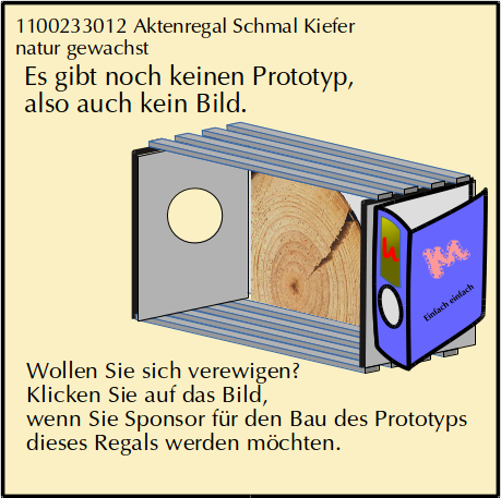 Aktenregal breit Kiefer unbehandelt