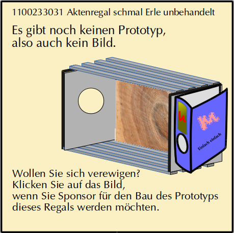 Aktenregal schmal Erle unbehandelt